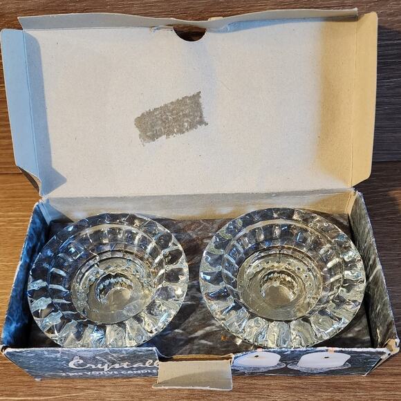 Crystallite 3 in 1 Candlerholder 2 Piece Set for Votive Stick Pillar Candle - Picture 2 of 8